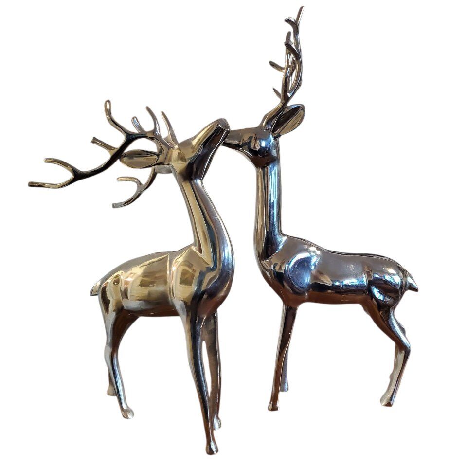 Silver Tone Metallic Christmas Reindeer