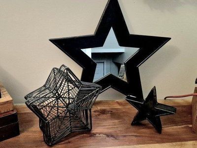 Black Star Decor Set - Mirror, Box, & Figurine