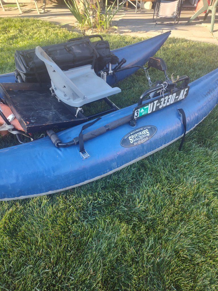 Sportsman's Warehouse Pontoon Boats - Inflatable Fishing Catamaran with Seat, used