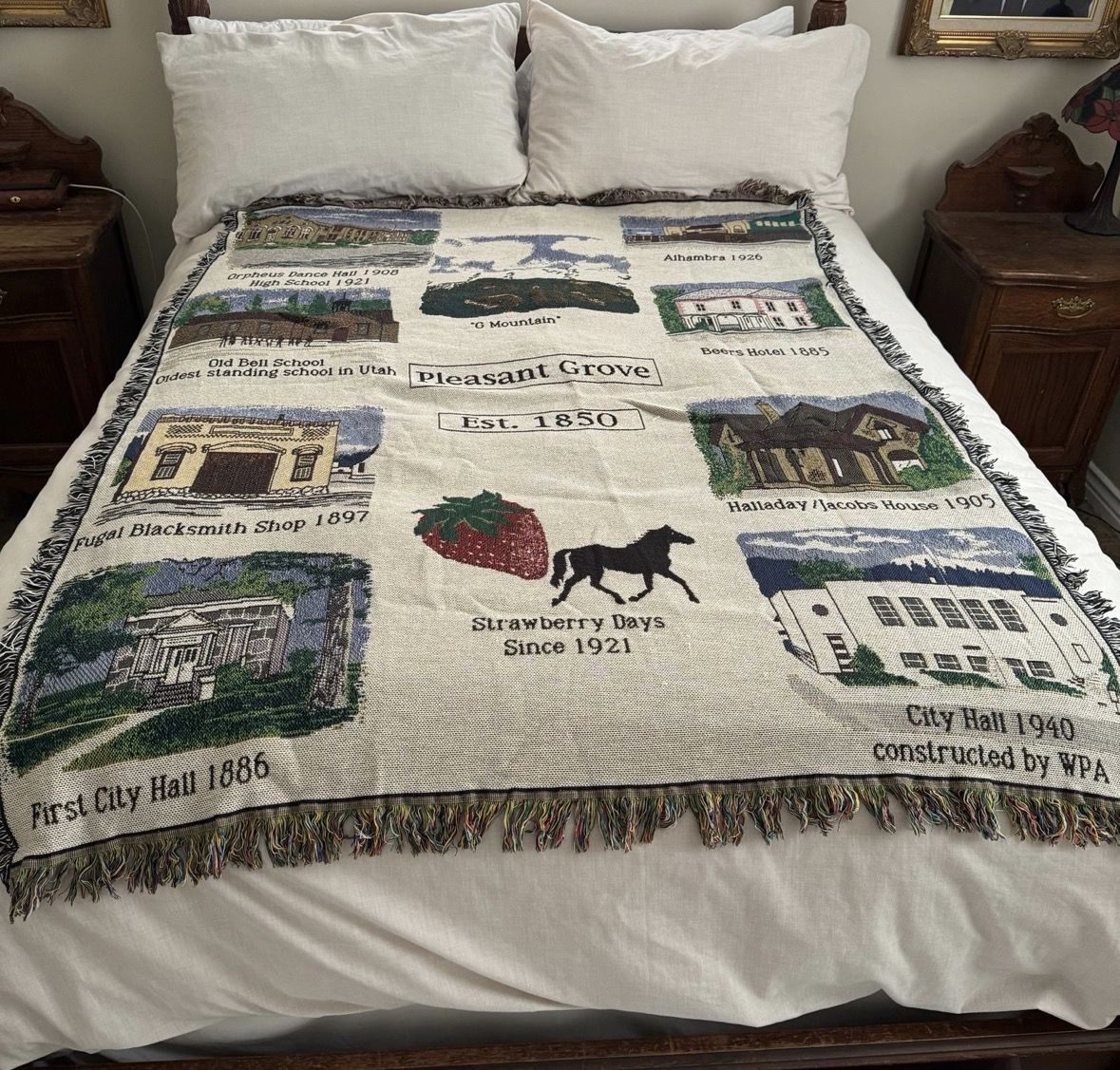 Pleasant Grove Utah Afghan Blanket Strawberry Days