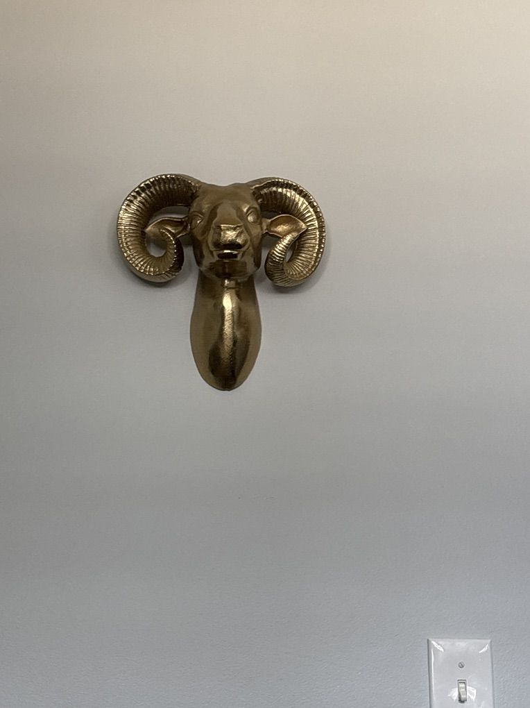 Decorative Bronze Ram wall Figure