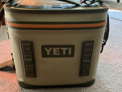 YETI Hopper Flip Soft Cooler - Tan / Olive with Orange Trim