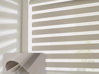 Bricurtex Zebra Roller Blinds 35x72 Beige Cordless Layered Privacy Window Shade