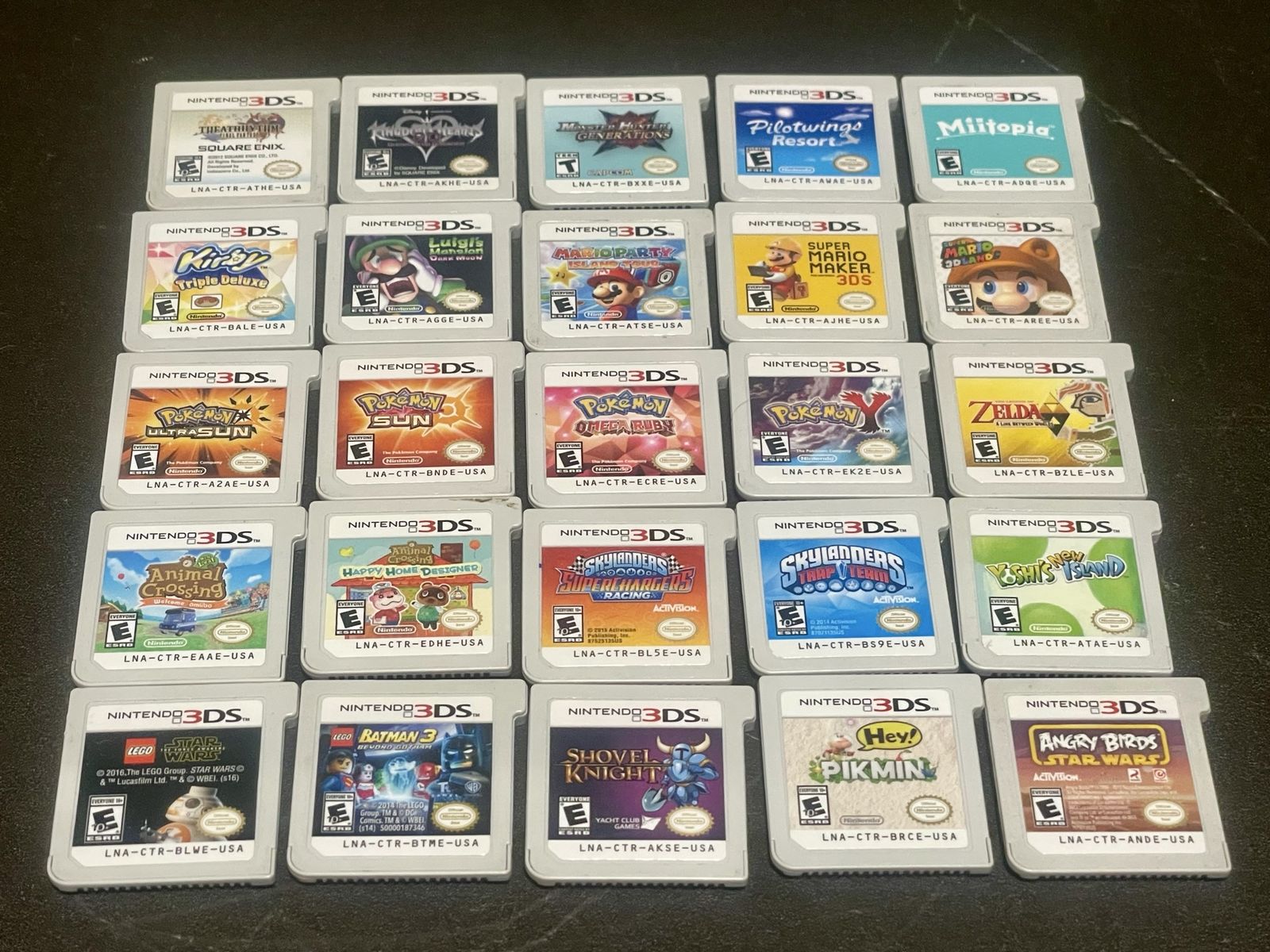 Nintendo 3DS Game Cartridges - Large Lot of 25 Titles: Pokemon, Zelda, Mario, Lego, Skylanders, and more!