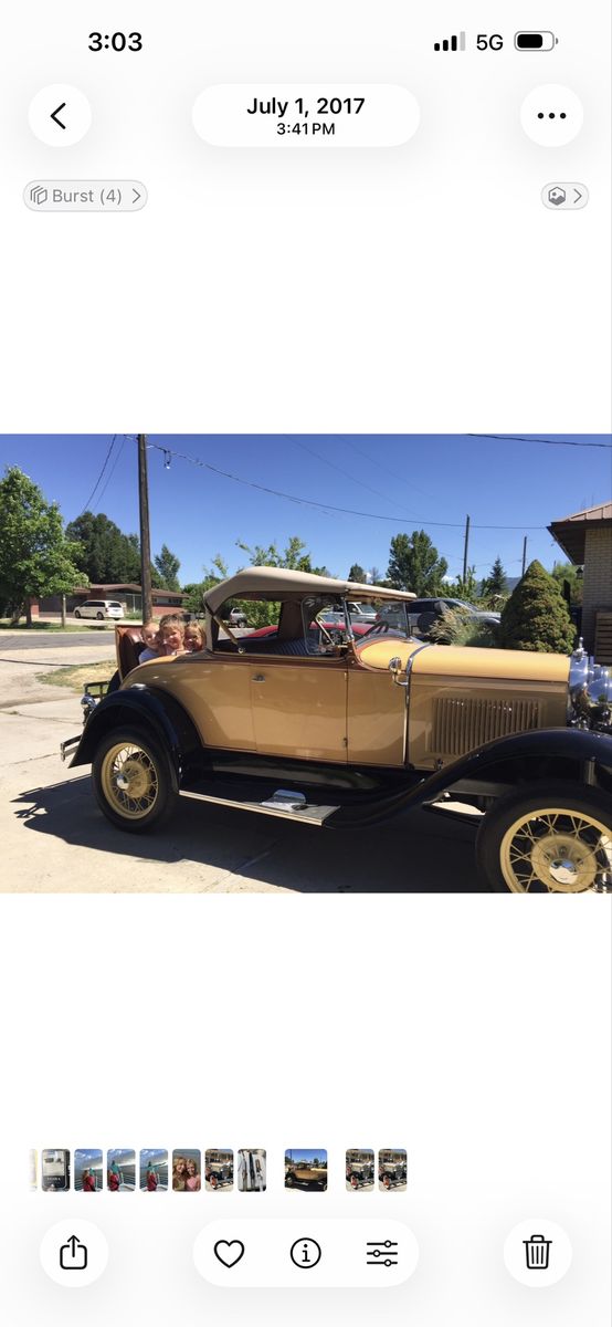 Vintage 1930 Ford Model A Coupe Convertible - Classic Car, Tan Exterior