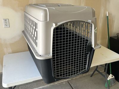 Pet Taxi Travel Carrier for Dogs or Cats - Durable Plastic Pet Kennel, Large