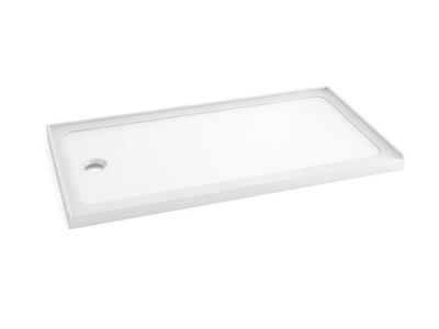 60in.x 32in.single Threshold Shower Pan Base In High Glossy White With Left Hand Drain