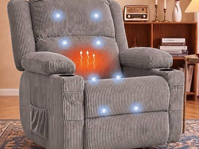 360° Swivel Rocker Recliner Chair with Heat & 8-Point Massage