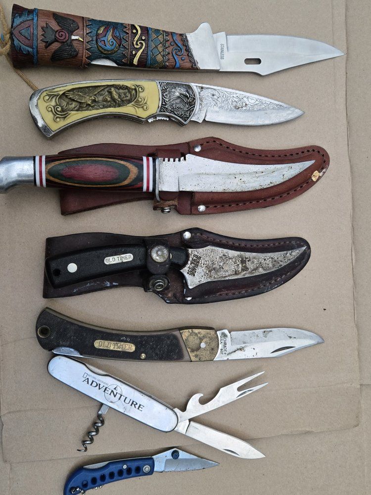 Lot of 7 Assorted Knives - Fixed Blade, Folding, Multi-tool - Old Timer & Decorative $30 for all of it