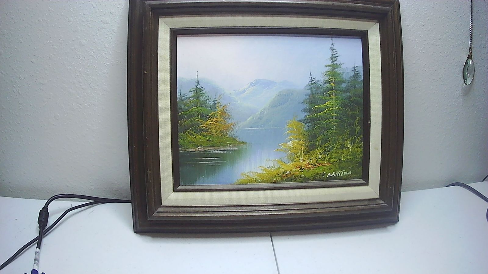 Vintage Oil Painting On Canvas Framed 10" ×8" signed Lantren