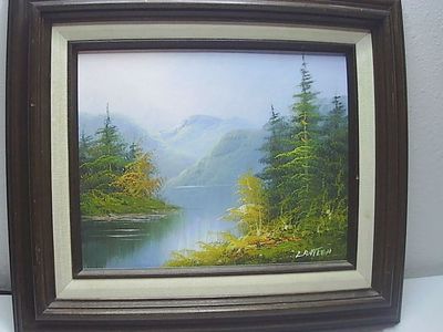 Vintage Oil Painting On Canvas Framed 10" ×8" signed Lantren