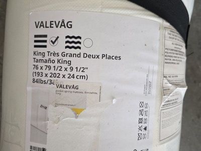 IKEA VALEVÅG King Size Pocket Spring Mattress - Firm/White