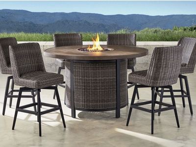 Patio Table and chairs with fire pit