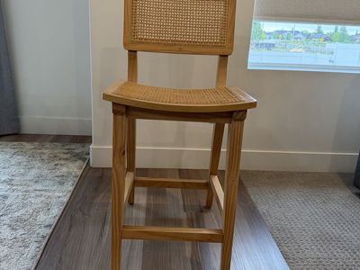3 Stylish Rattan and Wood Counter Stool/Bar Chair