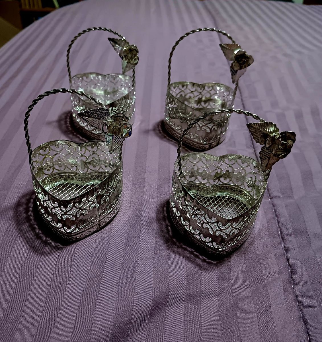 Vintage heart shaped baskets