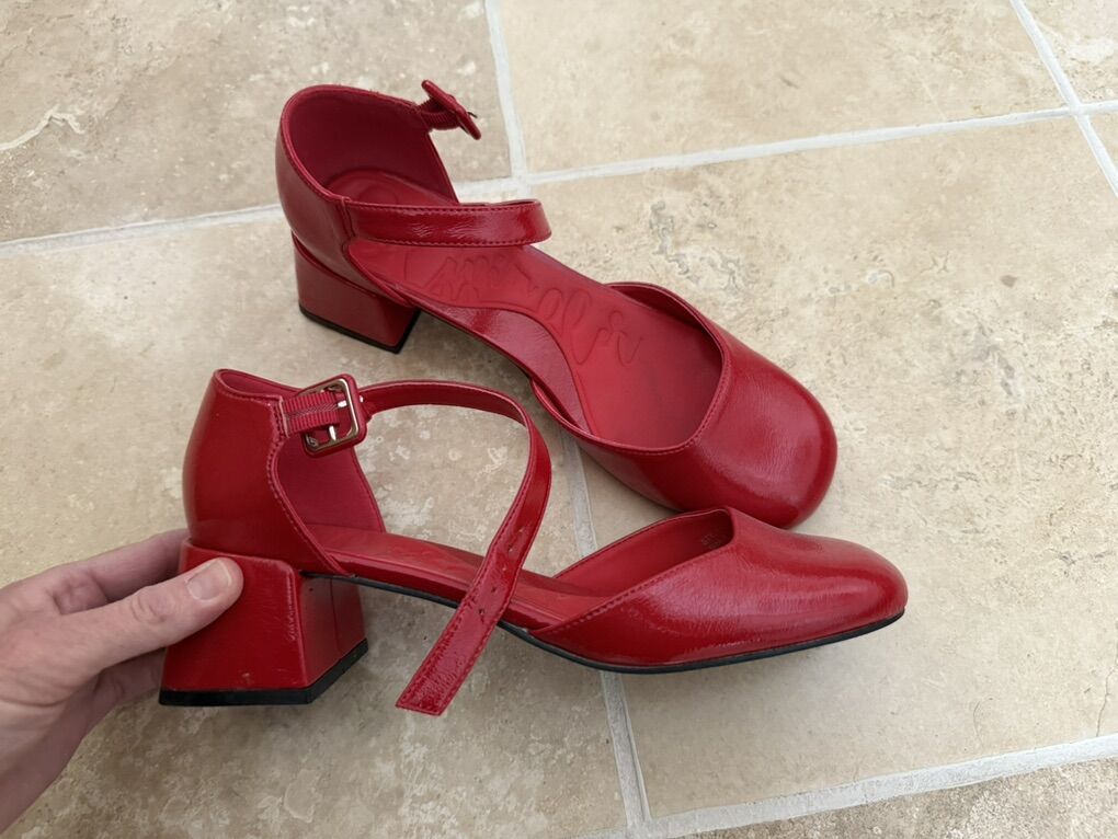 Red Patent Leather Heeled Shoes 8.5