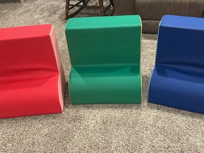 Set of 3 Soft Foam Toddler Modular Corner Seats in Red, Green, and Blue