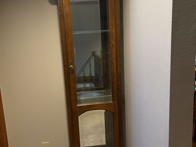 Elegant Wood Display Curio Cabinet with Glass Shelves and Door