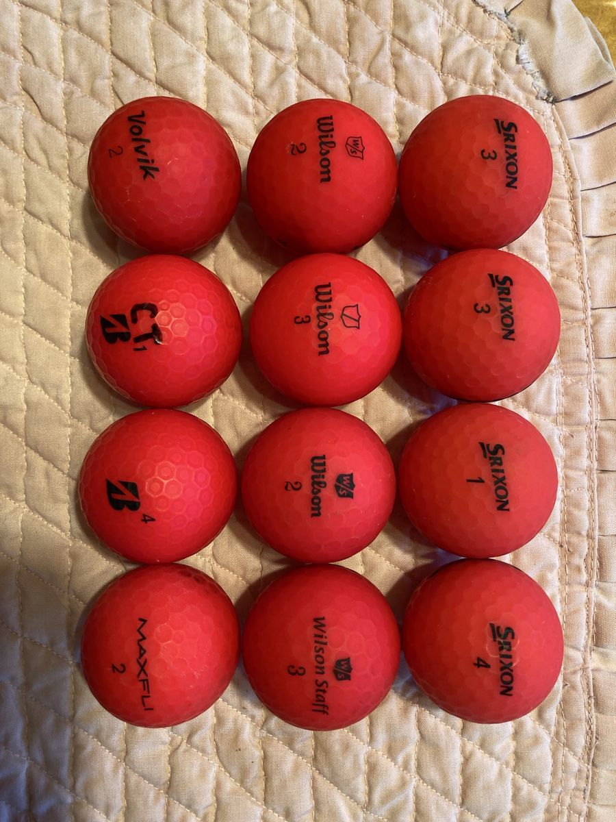 Assorted Reds Exc-NM 12 balls/$9 (Srixon, Wilson, Volvik, Maxfli)