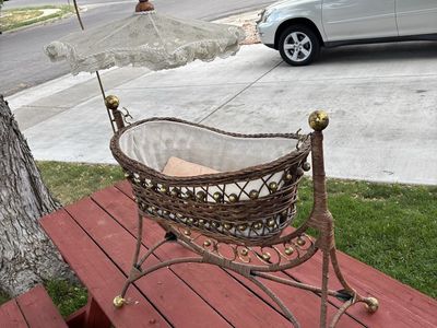 Allan Agohob Rattan Wicker Woven Bassinet swinging crib