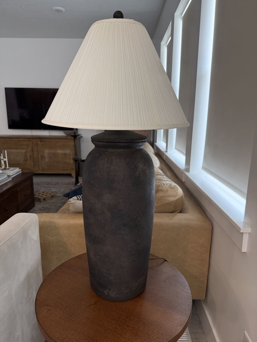 Very large textured ceramic table lamp