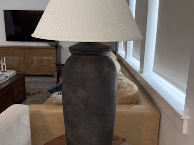 Very large textured ceramic table lamp