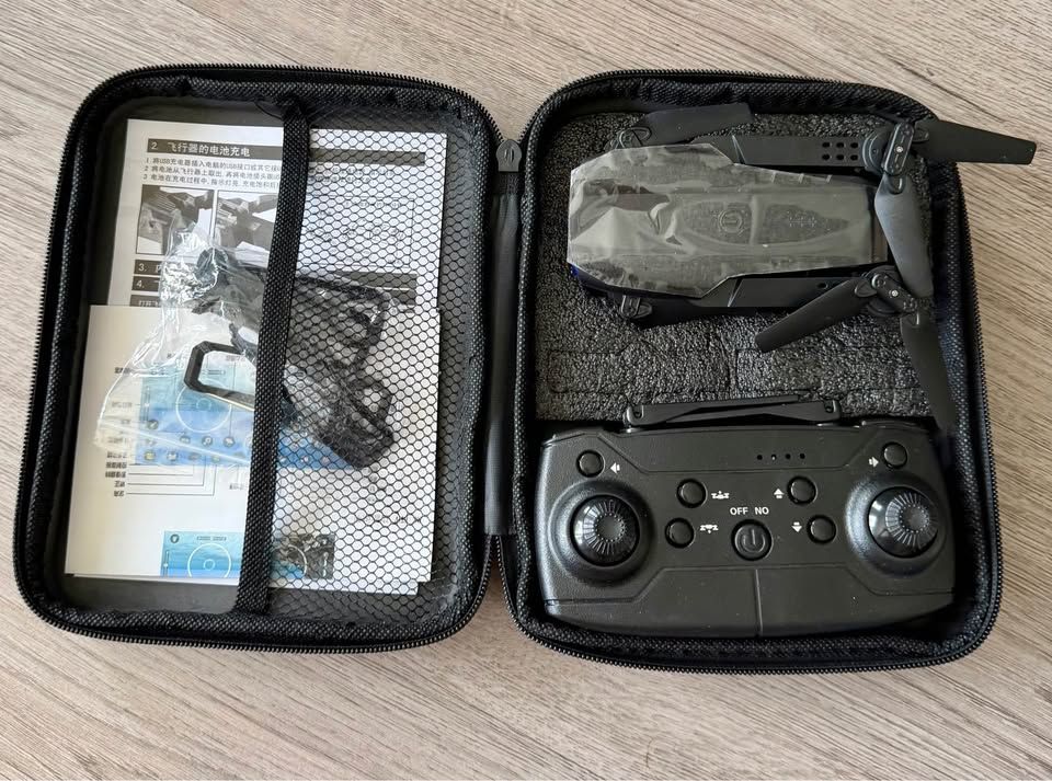 Compact New Black Drone with Case & Extras - Great Practice Drone