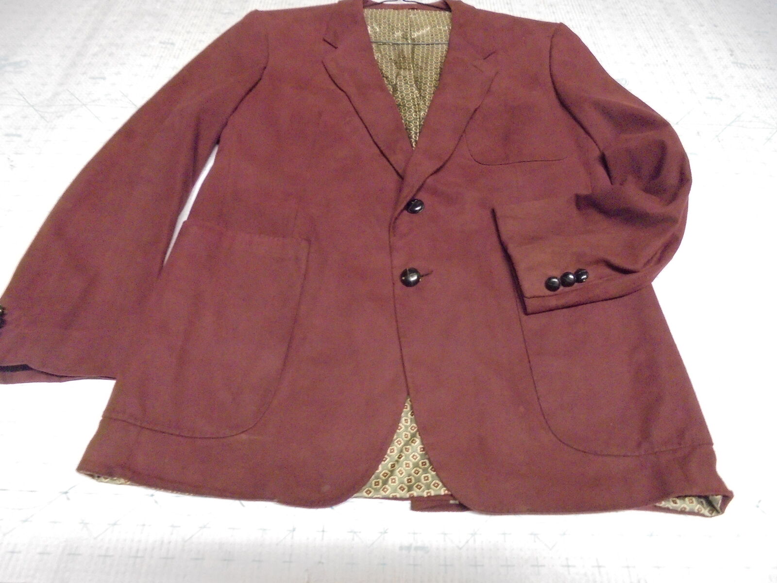 50s Vintage Burgundy Suede Leather Jacket Maurice Henderson Men's Shop Hotel Utah