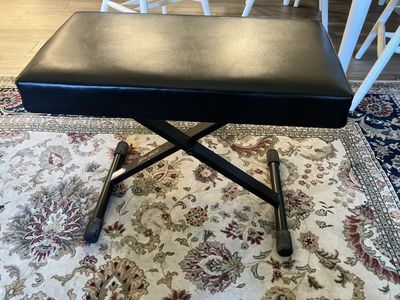 On Stage Stands Black Padded 4 Heights Adjustable Keyboard Collapsable Piano Bench