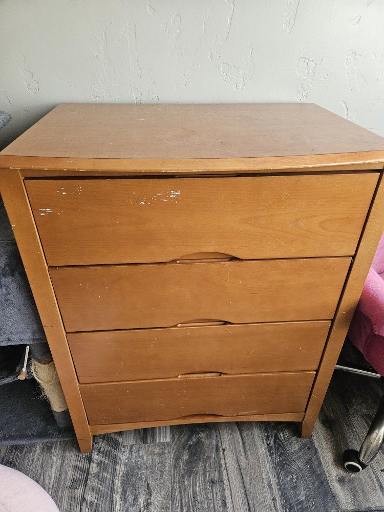 Wooden 4-Drawer Dresser/Storage Cabinet - Light Brown
