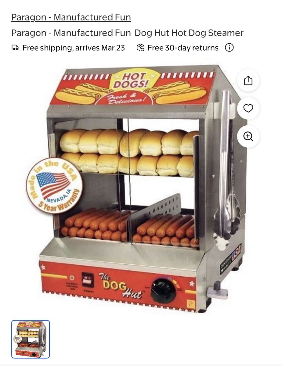 Paragon Hod Dog Steamer