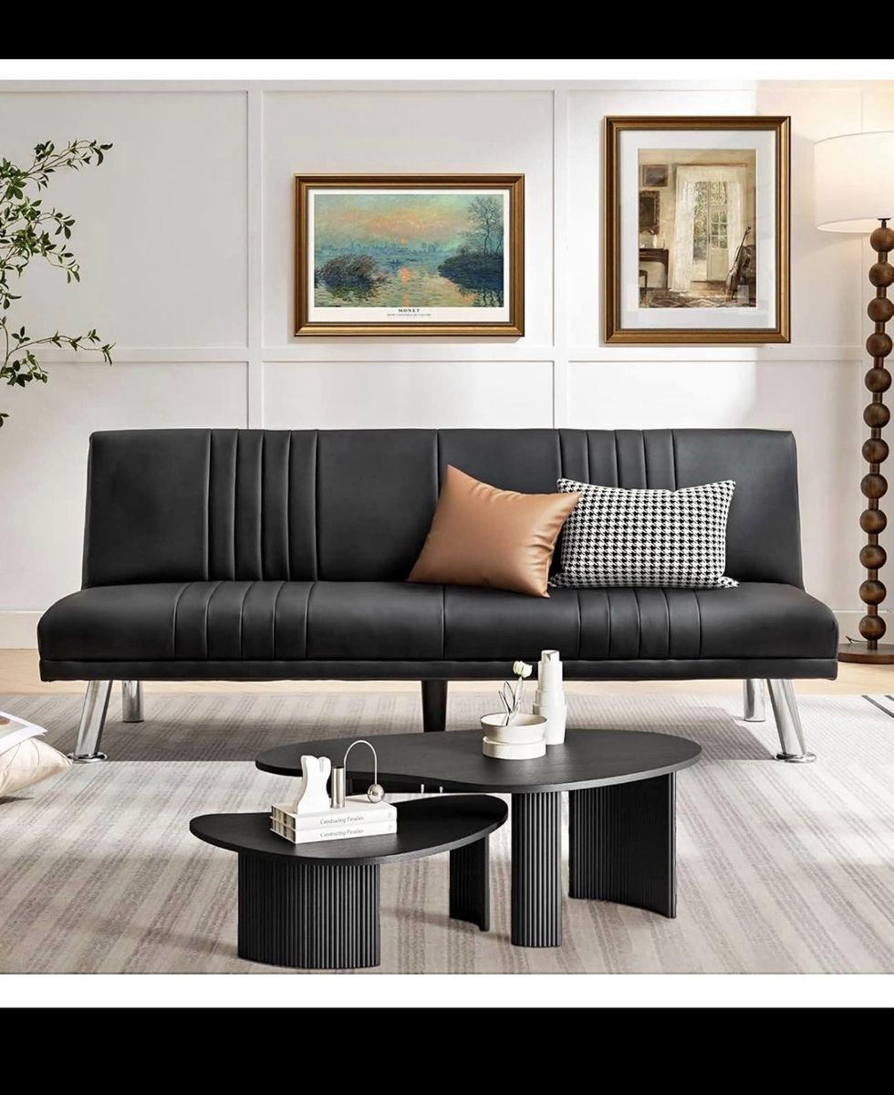 Faux Leathwr Couch Futon