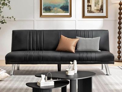 Faux Leathwr Couch Futon