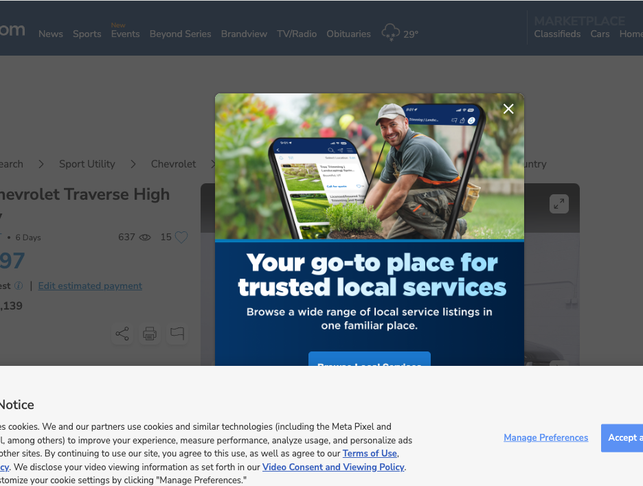 Test In search of listing