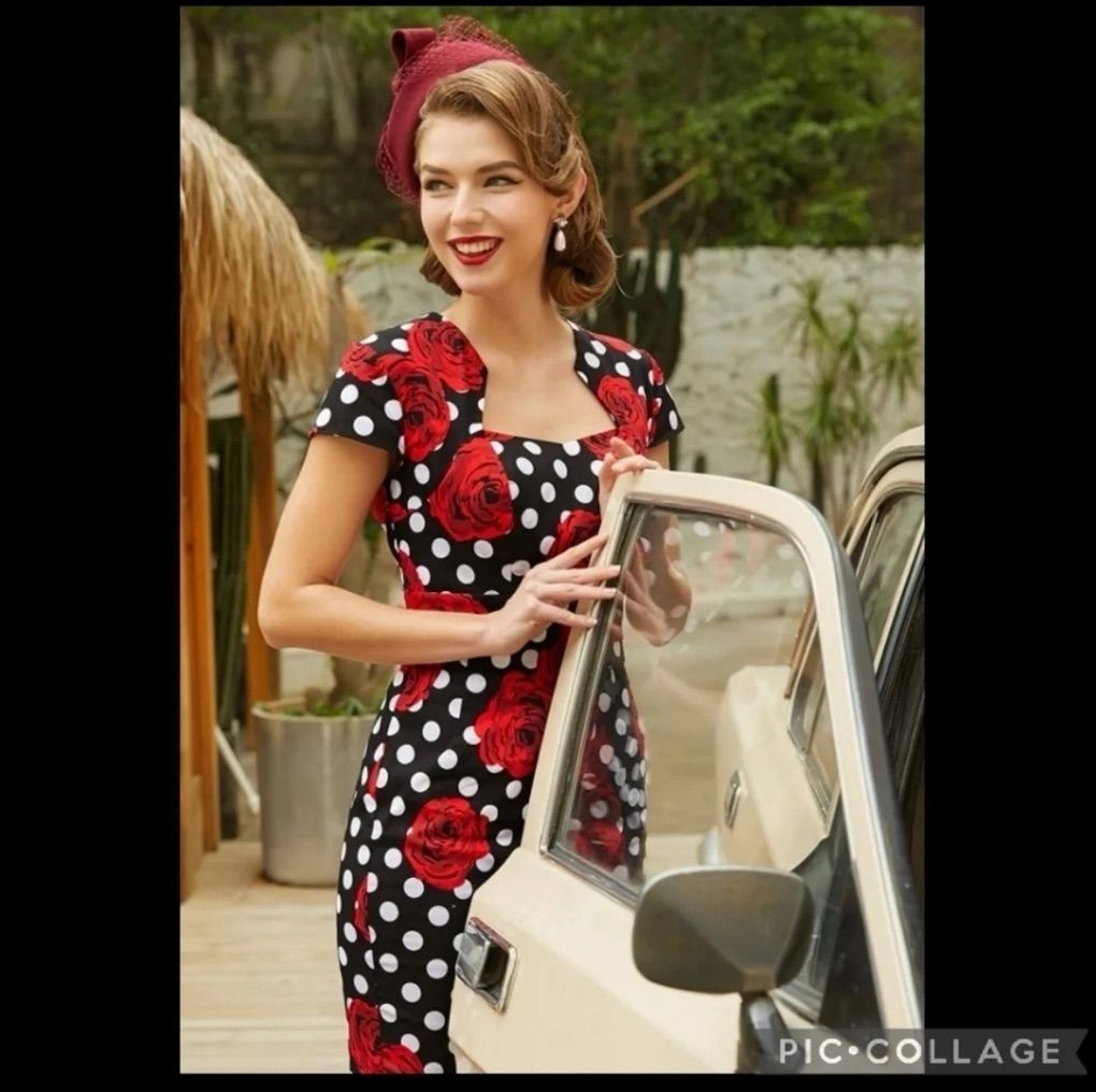 New Grace Karin Vintage 50''s Pencil Dress Sz M