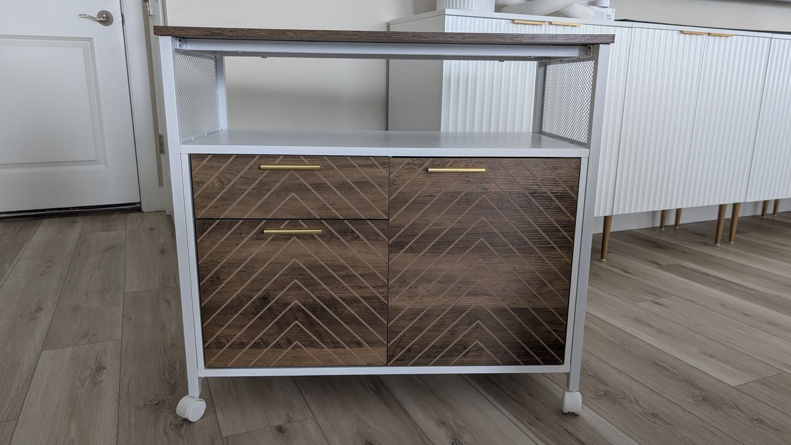 Tribesigns Modern Rolling File Cabinet with Storage Drawer