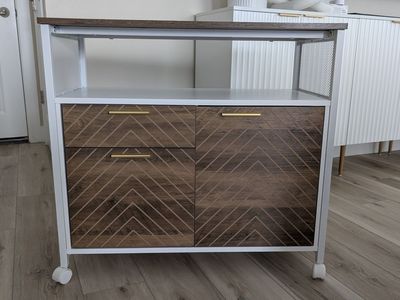 Tribesigns Modern Rolling File Cabinet with Storage Drawer