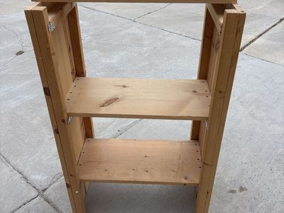 FREE wood shelf - about 3-1/2’ tall, 2-1/2’ wide, 1-1/2’ deep - sturdy