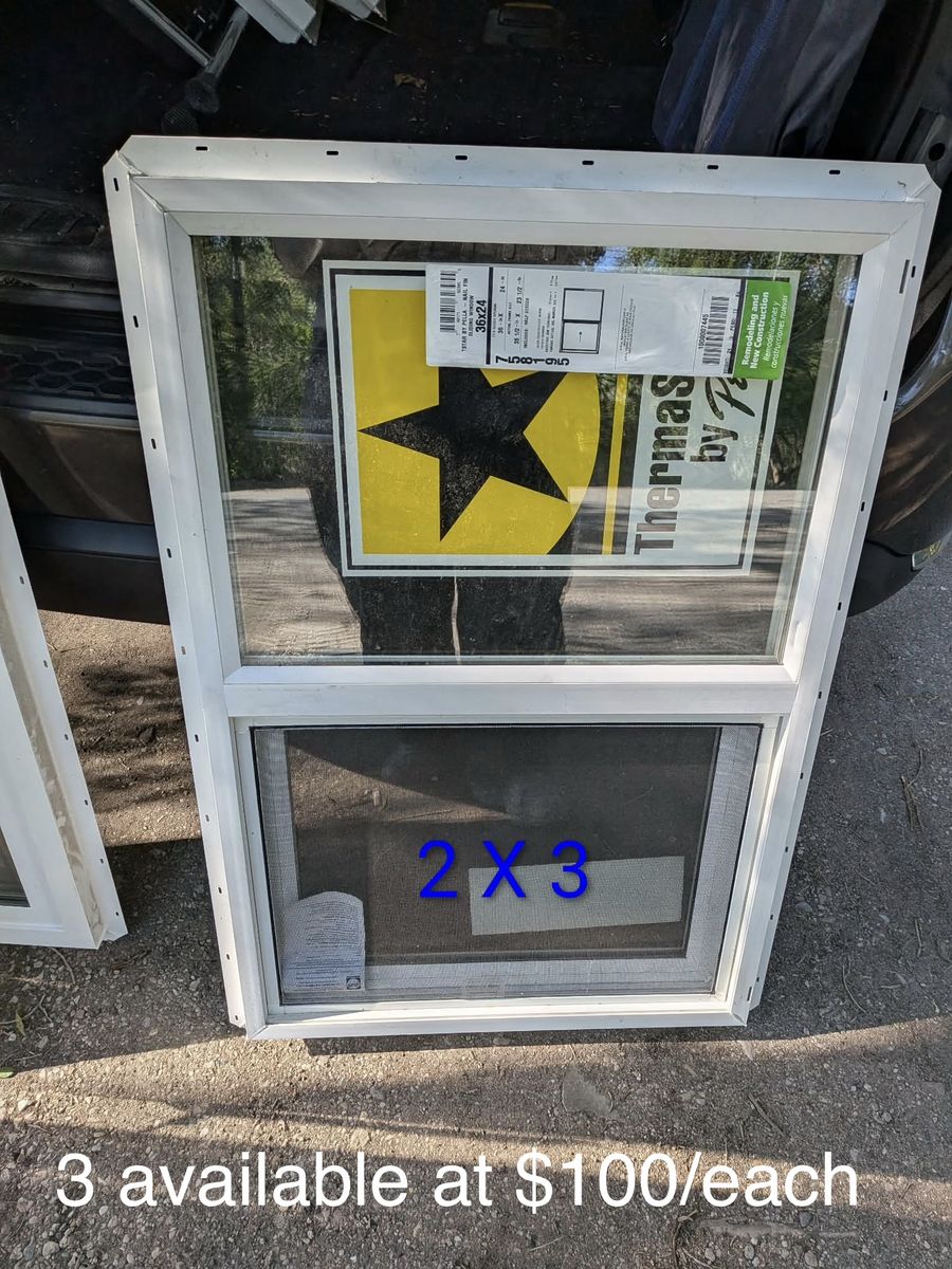 ThermaStar by Pella White Vinyl Windows - Various Sizes Available, New Condition