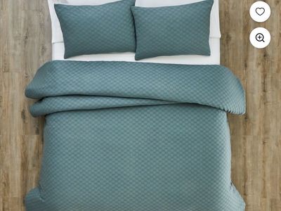 Better Homes & Gardens Full/Queen Comforter Set 3-Piece - Nimbus Blue Block Weave Pattern