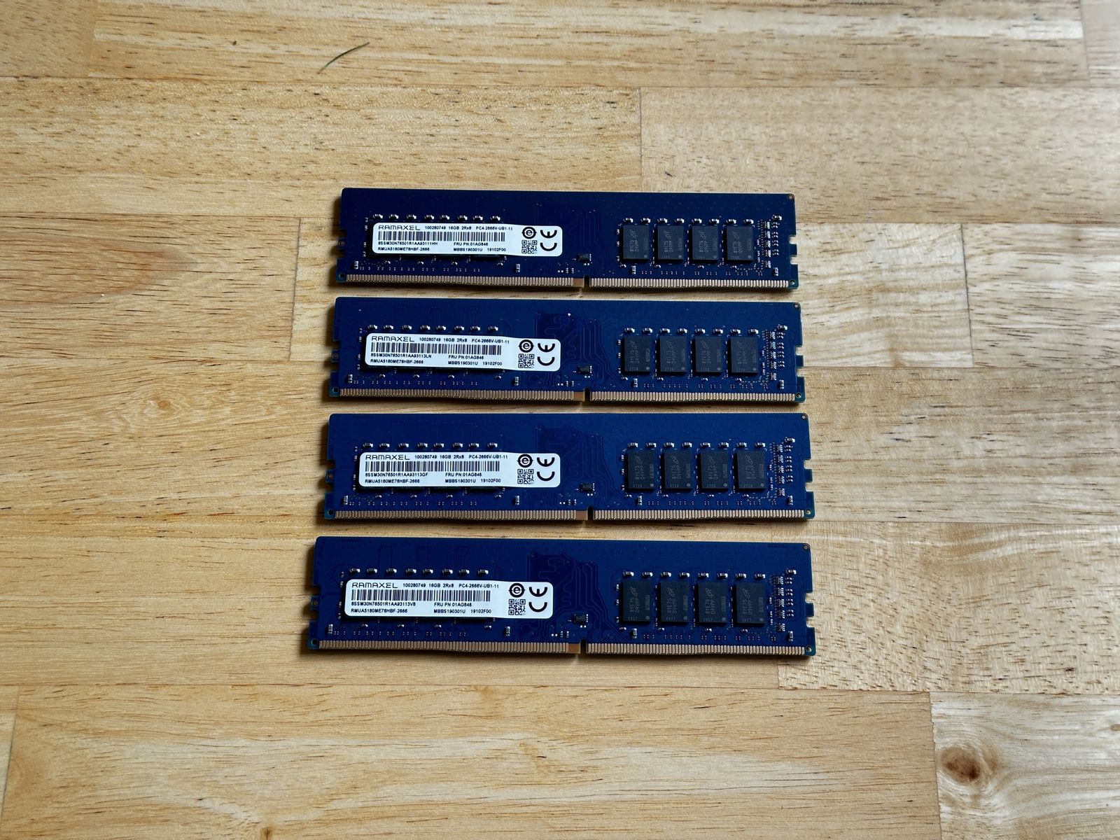 RAMAXEL 64GB DDR4 2666MHz 4x16GB RAM Sticks