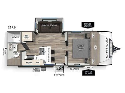2026 Forest River RV Cherokee Alpha Wolf 21RB Travel Trailer Front Bedroom|Outdoor Kitchen|Rear Bath