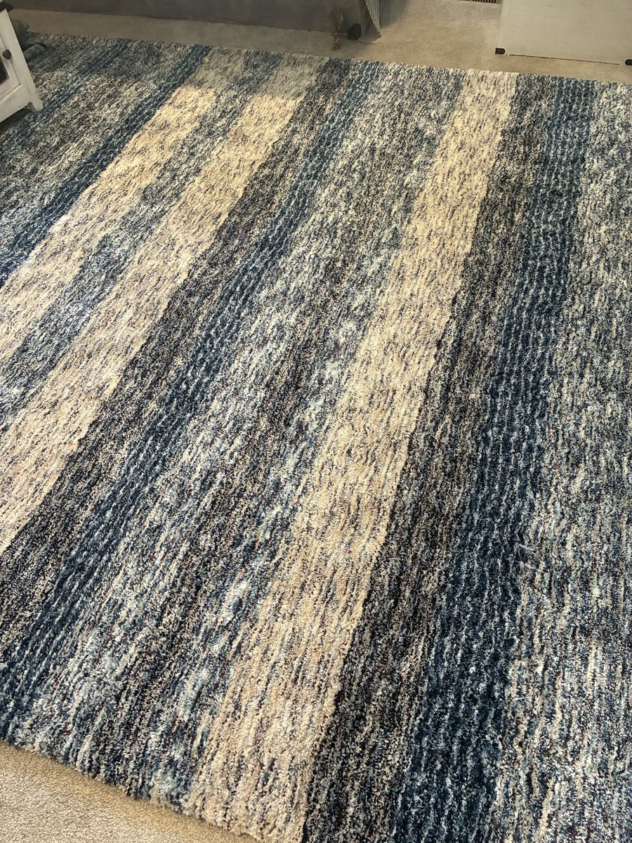 New Living Spaces Blue & Beige Striped Area Rug