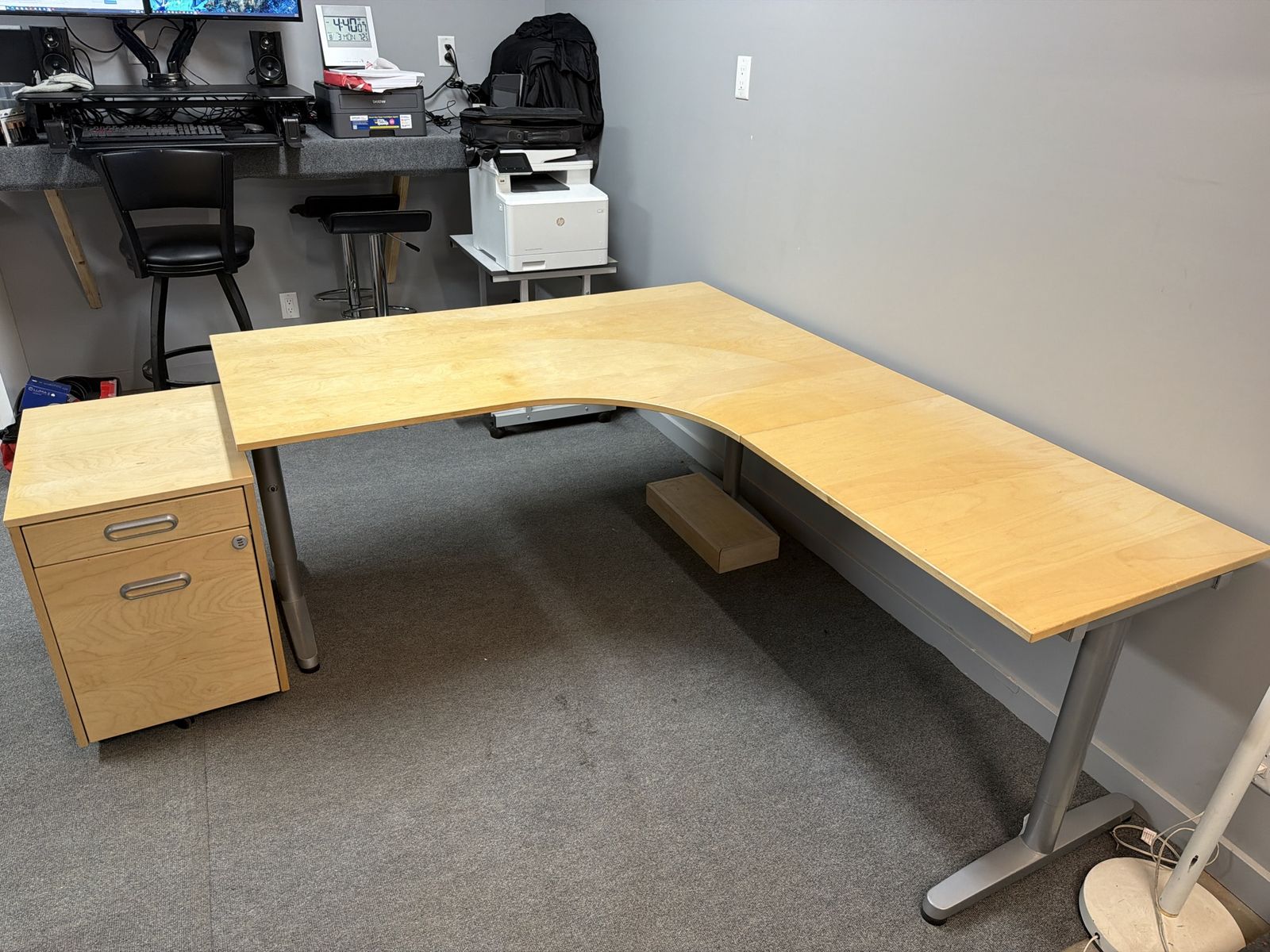 Real Maple Office Furniture Collection - Corner Desk, File Cabinet, Storage Unit & Wall Hutch