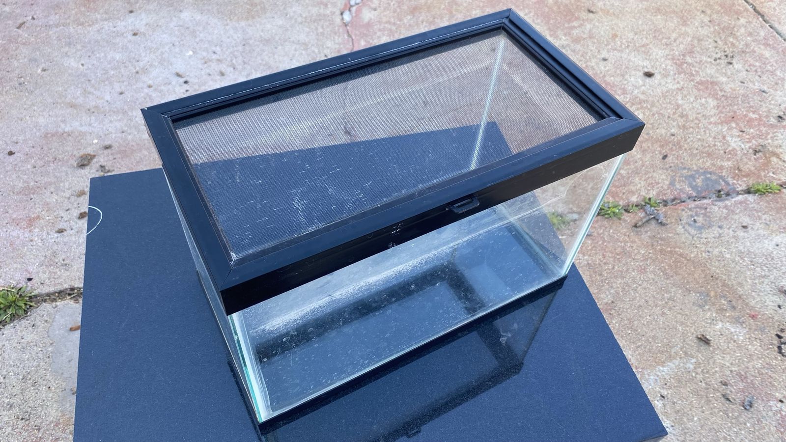 Glass Terrarium/Aquarium with Screen Lid - Small Pet Habitat or Tank