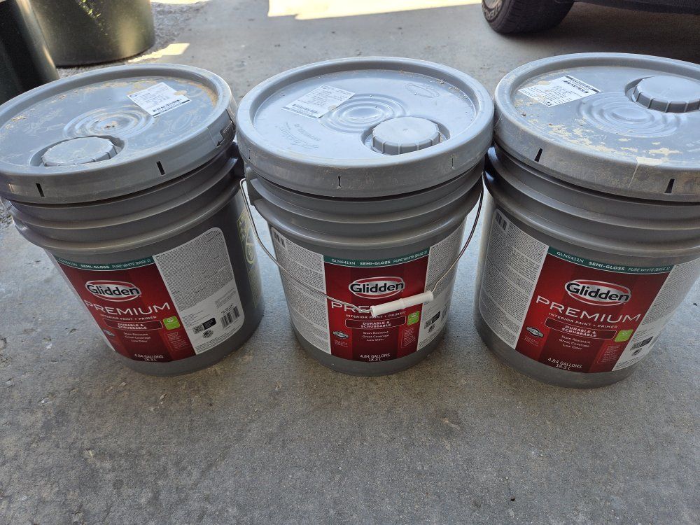 Glidden Premium 3x 5-Gallon Semi-Gloss Interior Latex Paint + Primer
