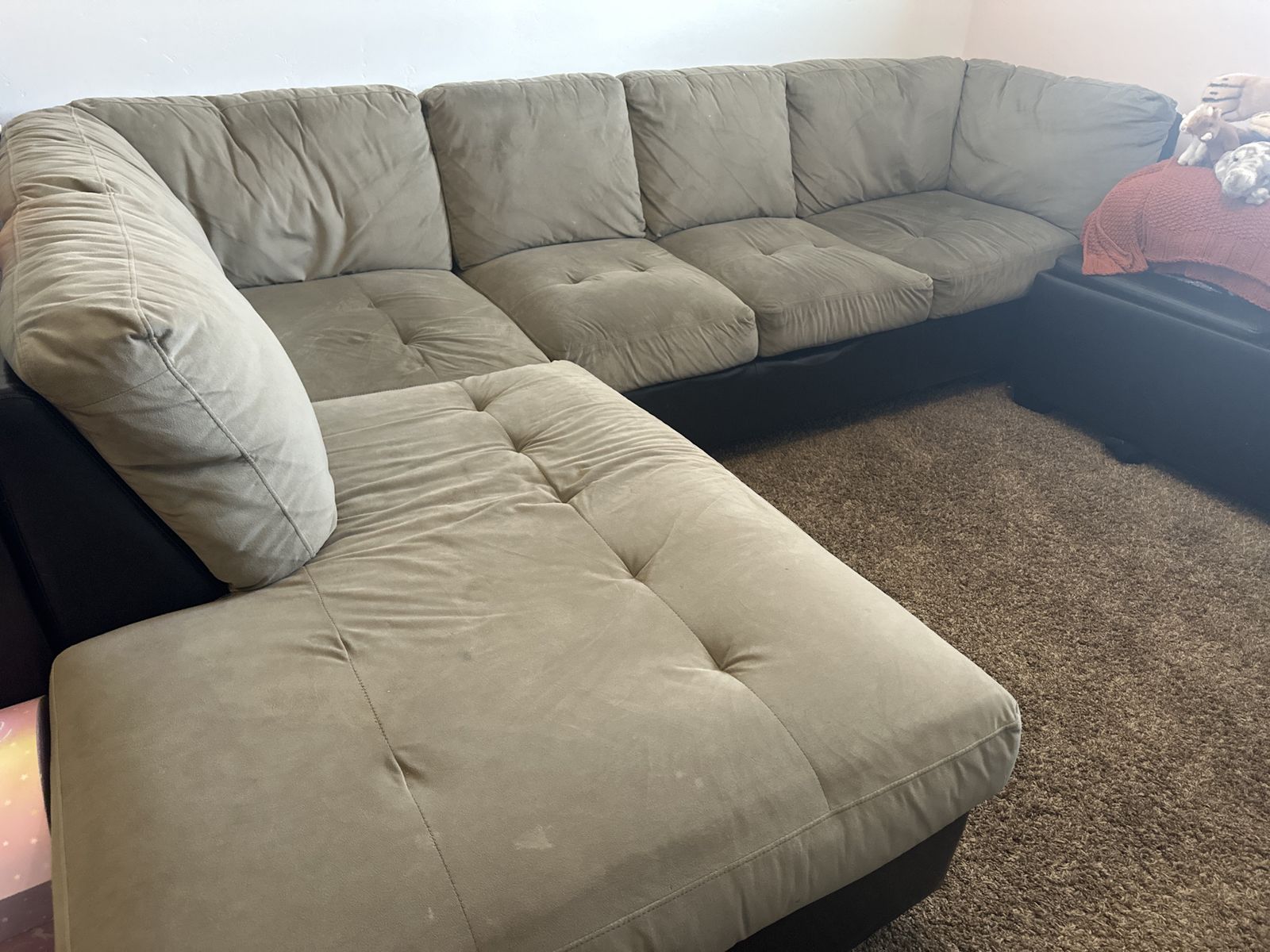 Microfiber sectional - sage