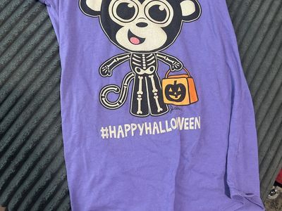 Justice Girl's Purple Halloween Monkey T-Shirt Size 12