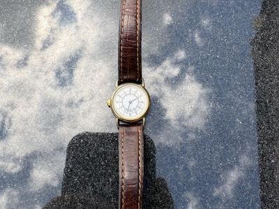 Citizen 3220-S04573 Gold Tone Watch with Brown Lea