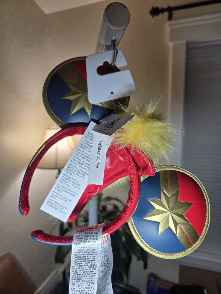 Disney Parks Captain Marvel Higher Further Faster Ear Headband New